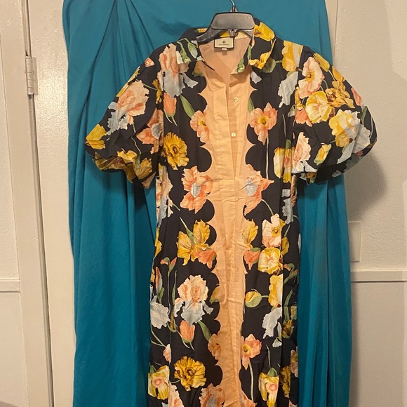 Tuckernuck Floral Black and Yellow Dress